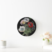 Redoute: アネモネ1833年 ラウンド壁時計 (ホーム)