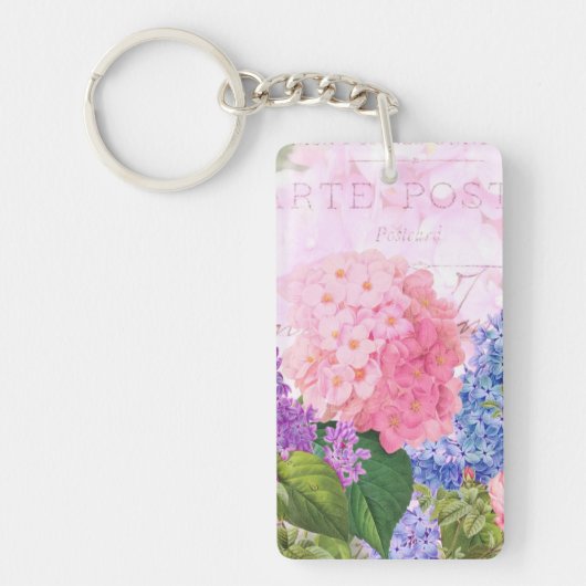 Redoute Flowers Rectangle (両面)キーチェーン キーホルダー (正面)