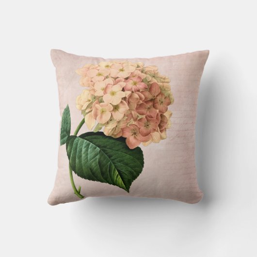 Redoute Peach Hydrangea Pillow クッション (裏面)