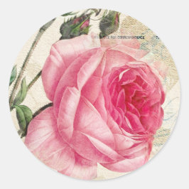 Redoute Pink Rose Envelopeシール ラウンドシール