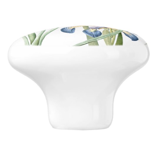 Redoutesのアイリスによっては植物の花柄が開花します セラミックノブ (側面)