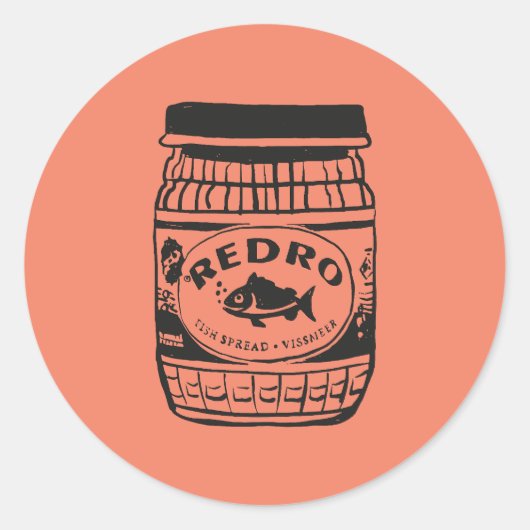 Redro Fish Paste Illustration Classic Round Sticke ラウンドシール (正面)