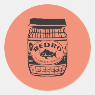 Redro Fish Paste Illustration Classic Round Sticke ラウンドシール