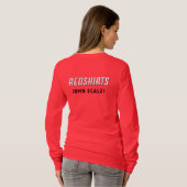 Redshirtの女性の長い袖 Tシャツ (裏面フル)