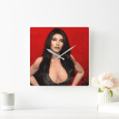 RedSide wall clock スクエア壁時計 (ホーム)