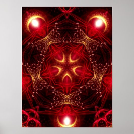 Redstaro Geometryフラクタルアートポスター ポスター (正面)