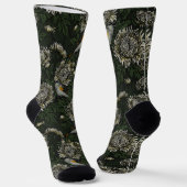 Redstarts in the chrysanthemums in green and white ソックス (傾斜あり)