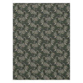 Redstarts in the chrysanthemums in green and white テーブルクロス (正面)