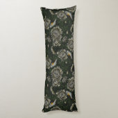 Redstarts in the chrysanthemums in green and white ボディピロー (裏面 (縦))