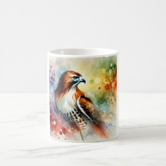Redtailed hawk 061024AREF142 - Watercolor コーヒーマグカップ (中央)
