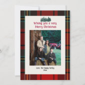 RedTartan Plaid写真メリークリスマスカード シーズンカード (正面)