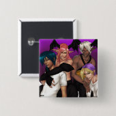 Redthreadの鋳造物ボタン(正方形) 缶バッジ (正面&裏面)