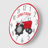 RedTractorウパーソナライズされたォールクロック ラージ壁時計 (傾斜)