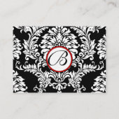 RedTrimブラックダマスク応答Webサイトカード エンクロージャーカード (裏面)