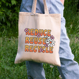 Reduce, Reuse, Recycle | ポジティブな社会メッセージ トートバッグ