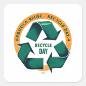 Reduce Reuse Recycle Eco Tee スクエアシール (正面)