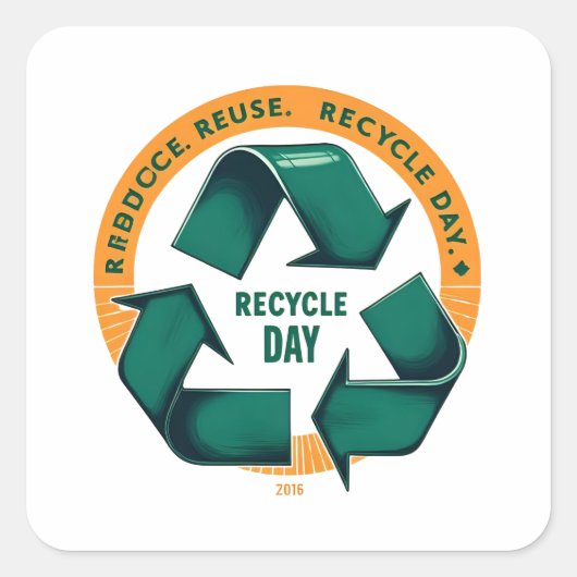 Reduce Reuse Recycle Eco Tee スクエアシール (正面)