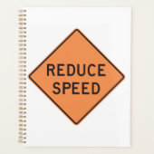 Reduce Speed Orange Diamond Road Sign プランナー手帳 (正面)