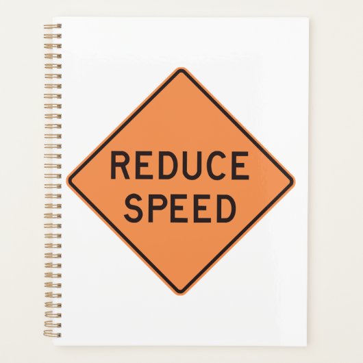 Reduce Speed Orange Diamond Road Sign プランナー手帳 (正面)