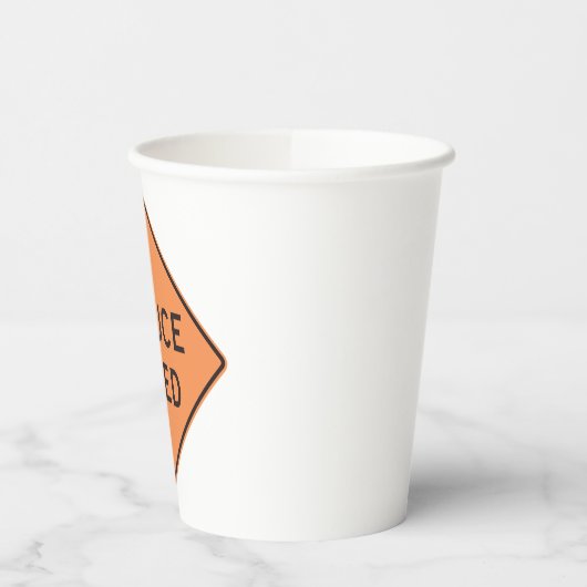 Reduce Speed Orange Diamond Road Sign 紙コップ (左)