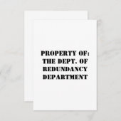 Redundancy Departmentプロパティ サンキューカード (正面/裏面)