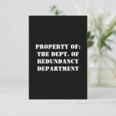 Redundancy Departmentプロパティ サンキューカード (スタンド正面)