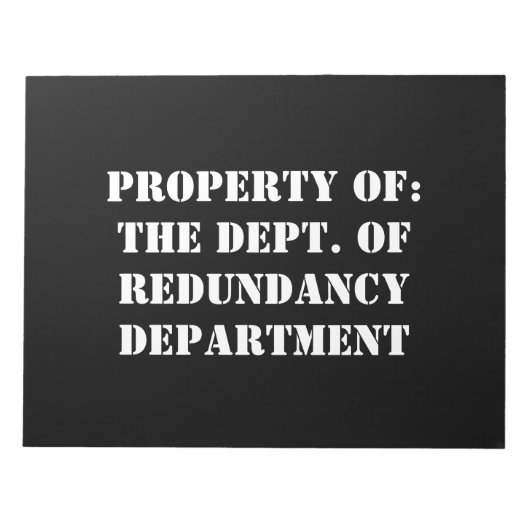 Redundancy Departmentプロパティ ノートパッド (正面)