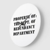 Redundancy Departmentプロパティ ラージ壁時計 (傾斜)