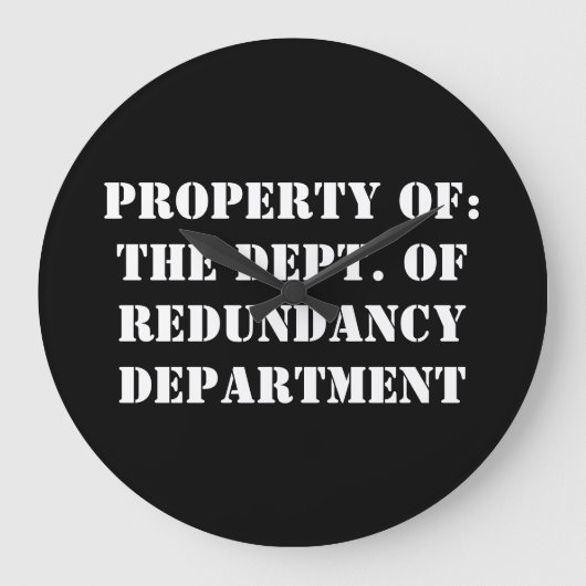 Redundancy Departmentプロパティ ラージ壁時計 (正面)
