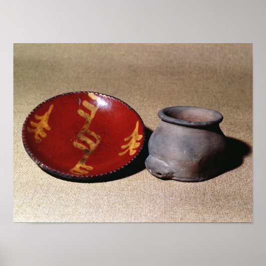 Redware cup and dish, c.1780 ポスター (正面)