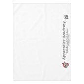 RedwolfのロゴとQRCとの見習いアカデミー テーブルクロス (正面)