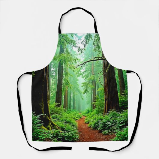 Redwood Forest Misty Tranquility Design エプロン (正面)