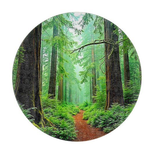 Redwood Forest Misty Tranquility Design カッティングボード (正面)