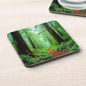 Redwood Forest Misty Tranquility Design コースター (左側)