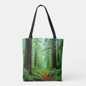 Redwood Forest Misty Tranquility Design トートバッグ (裏面)