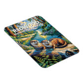 Redwood National Park Animal Otters Van Gogh Style マグネット (右側)