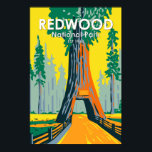 Redwood National Park Chandelier Tree Vintage ポスター<br><div class="desc">Redwood vector artwork design. The park protects vast prairies,  oak woodlands,  wild rivers,  and 40 miles of rugged coastline.</div>