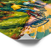 Redwood National Park Family Cycling Van Gogh Art ポスター (角)