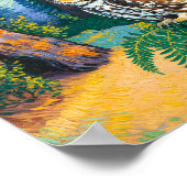 Redwood National Park Forest Owl Van Gogh Style ポスター (角)