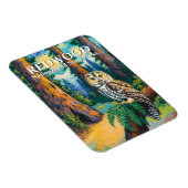 Redwood National Park Forest Owl Van Gogh Style マグネット (右側)