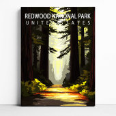 Redwood National Park USA Travel Poster Canvas Art キャンバスプリント