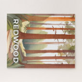 Redwood National Park | Watercolor Travel Art ジグソーパズル (横)