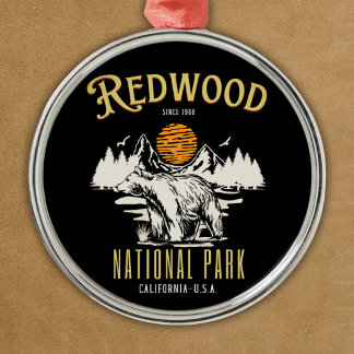 Redwood National Park Wooded landscape メタルオーナメント