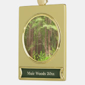 Redwood Trees at Muir Woods National Monument ゴールドプレートバナーオーナメント (左)