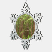 Redwood Trees at Muir Woods National Monument スノーフレークピューターオーナメント (右)