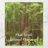 Redwood Trees at Muir Woods National Monument ワインラベル (シングルラベル)