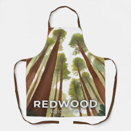 Redwood Trees | National Park Watercolor Travel エプロン