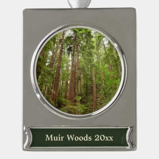 RedwoodsまでMuir Woods National Monument シルバープレートバナーオーナメント (正面)