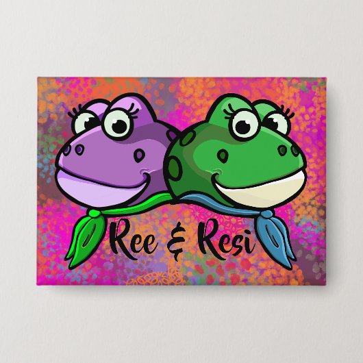 Ree & Resi ボタン 缶バッジ (正面)