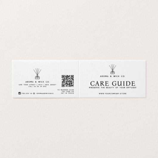 Reed diffuser packaging insert care reorder card (外部フラット)